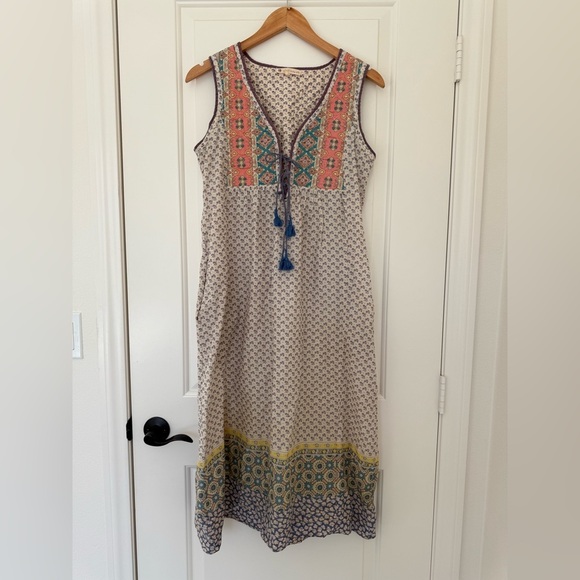 House of Harlow Boho Floral Tassel Midi Dress | Cottagecore Resort Wear Small - Picture 2 of 7